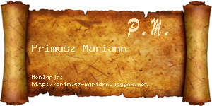 Primusz Mariann névjegykártya